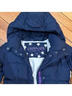 J Crew Crewcuts Navy Puffer Jacket size 10